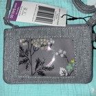 Vera Bradley New Lighten Up  Zip Id Case   Lanyard Medium Heather Grey