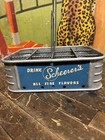 Vintage C  1950 Drink Scheerers Soda 12 Pack Stadium Carrier Crate Sign Indiana