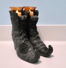 Vintage Halloween Yankee Candle Witches Boots Candle Holder W flameless Tealight