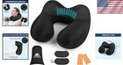 Inflatable Velvet Travel Pillow  Ergonomic Neck Support For Ultimate Comfort