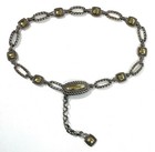 Vintage Brighton Silver Tone   Gold Tone Metal Chain Belt Size Small  28   -32    