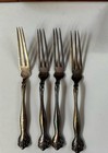 Antique Sterling Silver Flatware Small Forks Marked Nellie Set 4