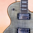 Custom Electric Guitar Orange Binding Chrome Hardware Gray Body Shipped From Usa