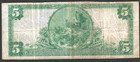 1902  5 National Bank Note   Jeffersonville  Indiana   Clark County   Nice Grade
