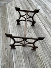 Antique Cast Iron Legs Base Plate Stove Stand Table Industrial Steampunk 20 1 2 