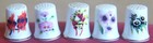 Set Of 5 X Australian Wildflower Thimbles  Made In Japan 