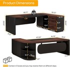 81   L-shaped Executive Desk  Large Commercial Office Desk With File Cabinet