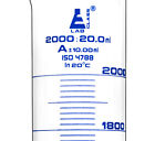 Eisco Labs 2000ml Graduated Cylinder  Class A - Blue Graduations  Round Base