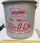 Vintage Westpoint Min-o-life Floating Galvanized Metal Minnow Bait Bucket Decor