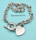 Vintage Tiffany   Co Sterling Silver Return To Tiffany Heart Toggle Necklace 15   