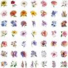 100pcs Flower Stickers Pack  Sparkly Holographic Aesthetic Decals Colorful 