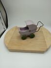  Wooden Doll Stroller Baby Buggy With Metal Handle   Wheel Stains Inside