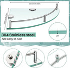 2 Pcs Corner Shower Shelf 2-tier Glass Corner Shelf Stainless Steel Wall Mounted