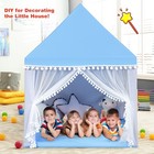 Kids Play Tent Large Playhouse Children Play Castle Fairy Tent  gift W  Mat Blue