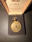 Colibri Quartz Full Hunter Pocket Watch Yellow Gold Box Manual
