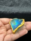 Ancient Rare Beautiful Patina Roman Glass Pendant With Gold Gilded Frame