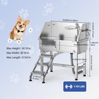 Roomark 34  Pet Grooming Bath Tub Dog Cat W  Stairs Wash Station Stainless Steel