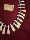 Northern Plains Native American Antique Buffalo Tooth Bead Necklace Framed