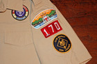 Boy Scouts Of America Bsa Men s Shirt Tan Large   No Size Vented Sewn Patches