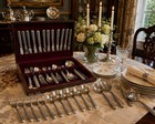 104 Pc Godinger Weave Silverplate Flatware Set Serving Pieces Vintage Euc