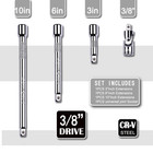 4 Piece 3 8 Drive Extension Bar Set 3 8 Drive Socket Extension Set   