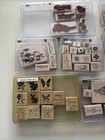 Stampin    Up Retired Wood Mount Rubber Stamp Sets Holiday Floral 115 Lot 15 Sets