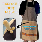 Head Chef Prank Apron With Pocket Funny Hidden Surprise Novelty Cooking Gag Gift