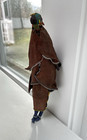 Namibian Herero Tribal Fertility Doll African Handmade Leather Folk Art Vtg 14 