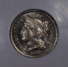 1886 Three-cent Piece  nickel   ngc Pr66   combined Shipping 