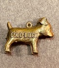 Vintage Original Ideal Dog Food Metal Advertising Dog Good Luck Charm Figure