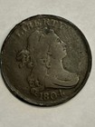1804 Crosslet 4  Stems Draped Bust Half Cent