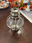Vintage Clear Glass   Silver Cage Round Hanging Tea Light Holder