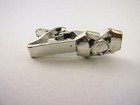 Tie Bar Clip Silver Tone Modernist Accent Vintage