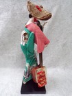 Geisha Oriental Asian Doll Vintage Japanese Figurine In Kimono   Shamisen Guitar