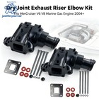 2x 14 Degree Down Angle Dry Joint Elbow Riser For Mercruiser V6   V8  864591t02