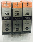 New Genuine Canon Pgi-220 Black 3pk Ink Cartridges Pixma Ip3600  Ip4600