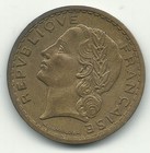High Grade Au Details 1946 France 5 Francs Coin-apr275