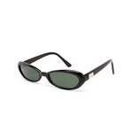 Authentic Vintage 90s Slim Oval Women   s Sunglasses Black Frame