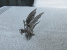 Rare   Vintage    jeweled Pewter Wizard On Dragon Figurine     