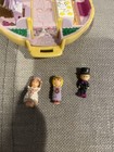 Vintage Polly Pocket Wedding Chapel Yellow Clam Compact   3 Figures - 1989