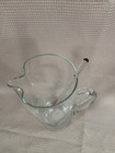 274 - Mcm Martini Cocktail Glass Pitcher   Glass Stirrer Etched Wheat Pattern 9   