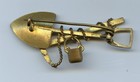Vintage Gold Mining Pin  Pick  Shovel  Bucket  South Africa