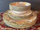 Vintage 12 Piece Metlox Poppytrail Sculptured Zinnia Dinnerware Excellent Cond