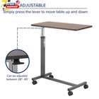 Non Tilt Top Overbed Table Silver Vein