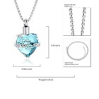 Cremation Jewelry Heart Urn Necklace Ashes Memorial Keepsake Birthstone Pendant