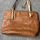 Michael Kors Jet Set Medium Tote Tan brown Leather Carryall Handbag Flaws