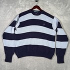 Polo Ralph Lauren Sweater Mens Large Blue Striped Crewneck Pullover