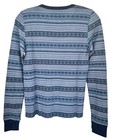 American Eagle Women s Waffle Knit Thermal Top Long Sleeve Size S Blue Printed