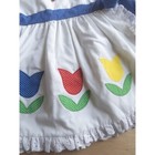 Vintage Tulip Applique Dress Ruffle Trim Sleeveless Toddler Girl Size 3
