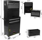 6-drawer Rolling Tool Chest Storage Cabinet Toolbox Combo Locking W  Riser Black